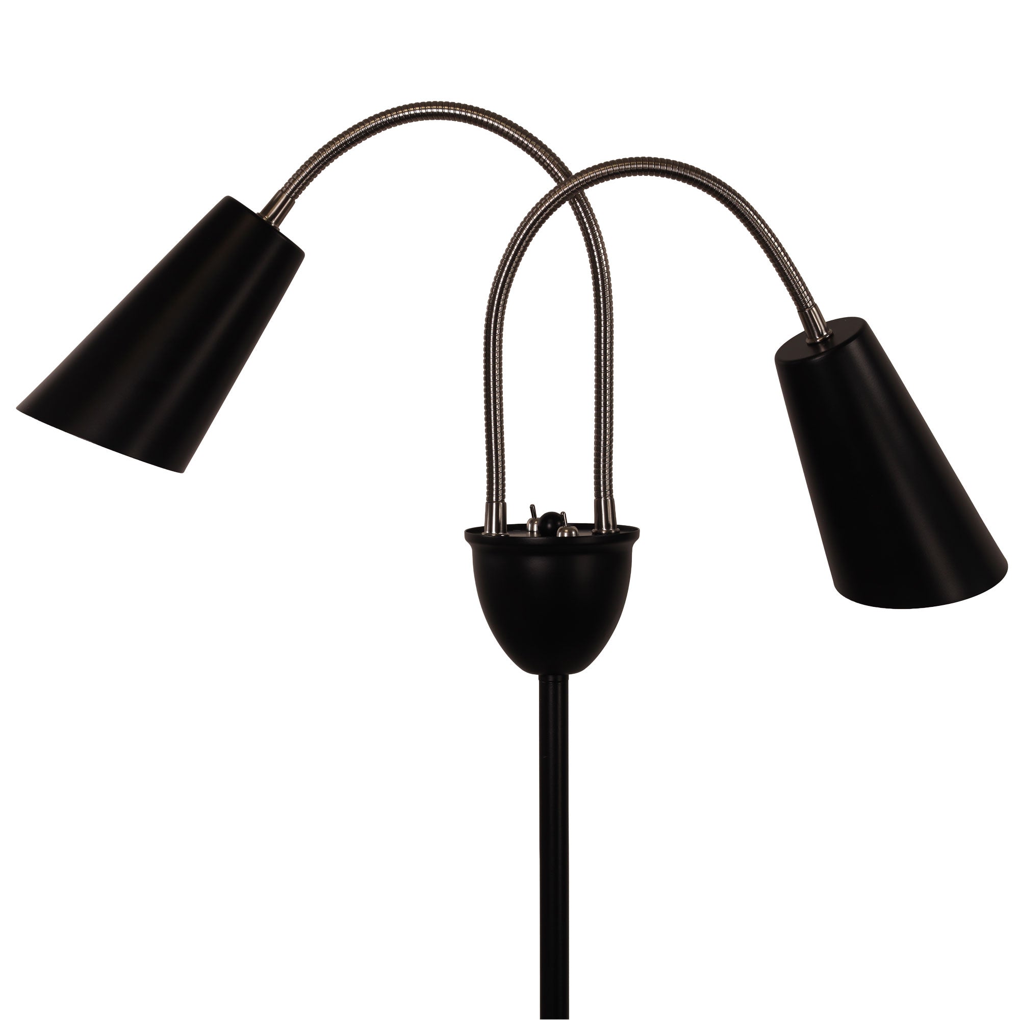 Walt Twin Flexible Neck Lamp Black with Brushed Chrome Floor Lamp product image 4