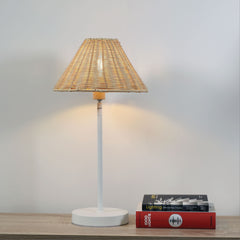 Belize Rattan Table Lamp styled in a room