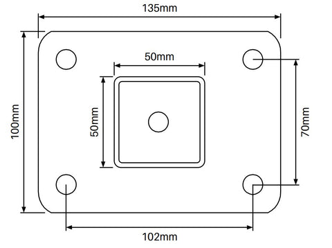 50x50mm base plated post 1300mm OR 1600mm H