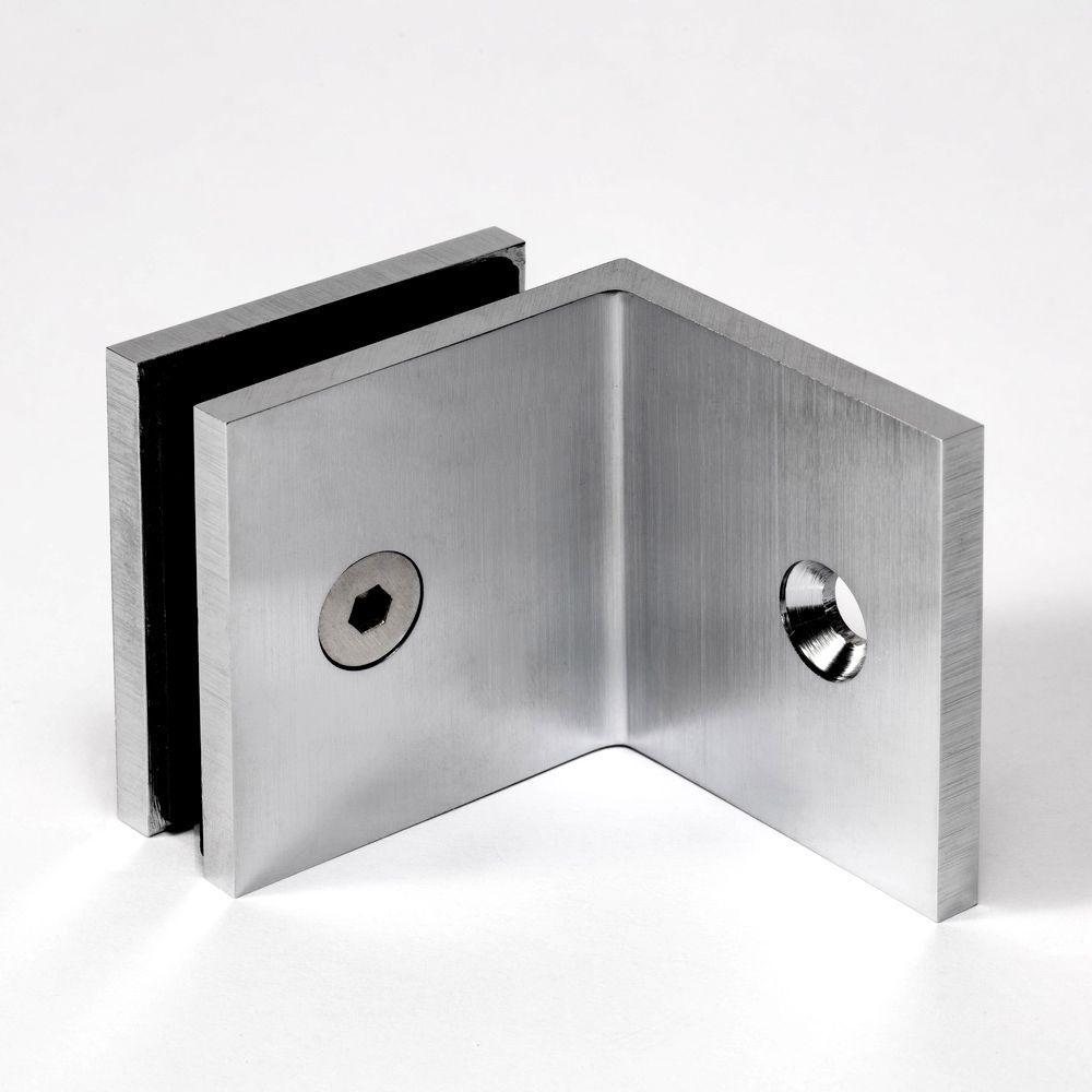 Frameless Glass 3 Panel Inline Wall to Wall Shower Screen - 2000mm high, 10mm Toughened Glass - Satin Chrome