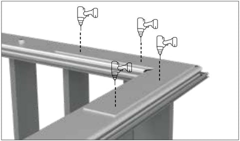 VISOR Balustrade - Aluminium 90 Degree Joiner for Handrail Friction Insert - 200x200x1.2mm