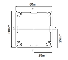 50 x 50mm Aluminium Post - 6000mm - Heavy Duty - Black