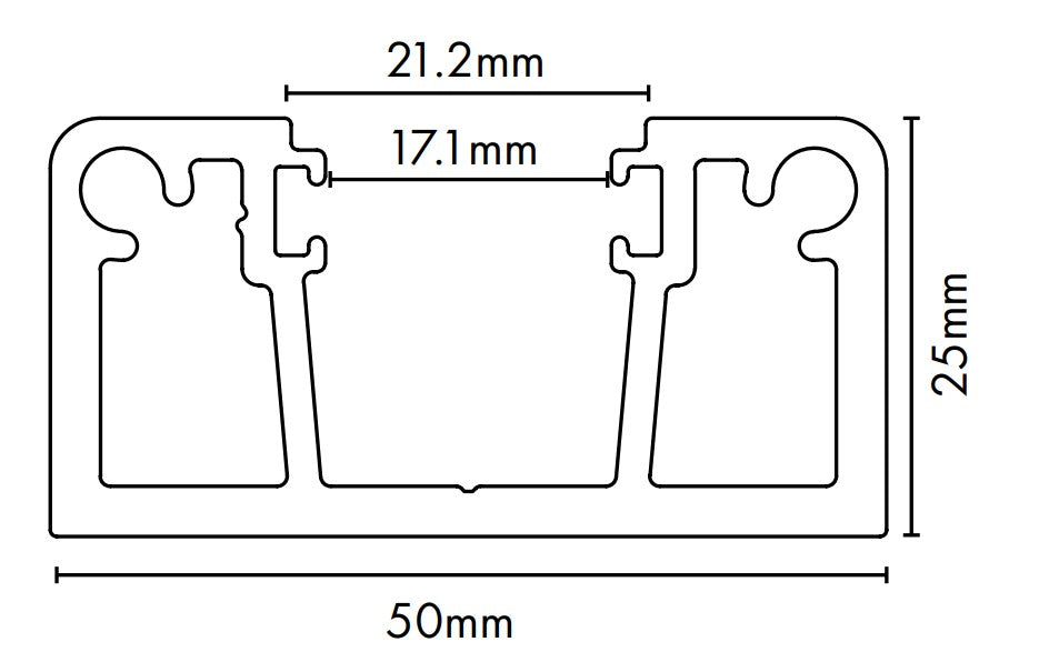 Half Post - 50x25x3mm - 1400mm or 5800mm Long - Image 2