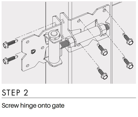 D&D - Hamptons pvc gate HINGE - BLACK - 2pk