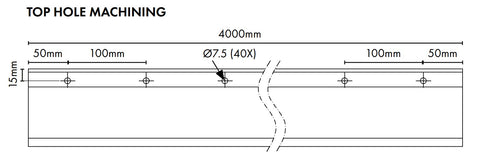 VISOR Balustrade - Aluminium Deck Mount 'T' Profile - 4000mm Long