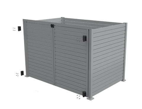 Wheelie Bin Storage - Without Lid, Aluminium Slat Storage Enclosure, Bin Storage, Choose your size and colour