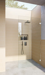 Frameless Shower Screen Fixed Panel - 2000mm high, 10mm Toughened Glass - White