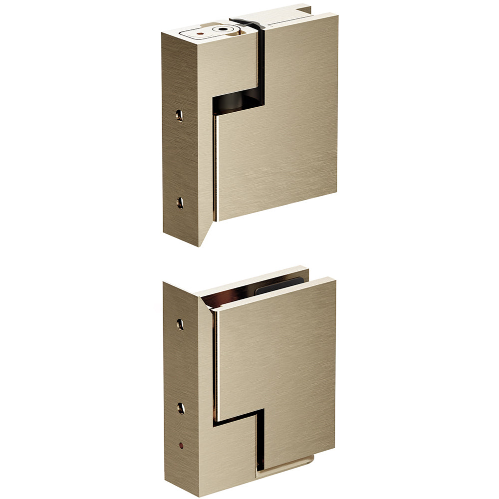 Brushed Bronze Zero Shower Screen Hinge Set,