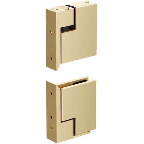 Satin Brass Zero Shower Screen Hinge Set