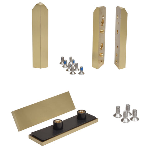 Brushed Bronze Zero Hinge Accessory Kit for 90 Degrees & 45 Degrees Applications