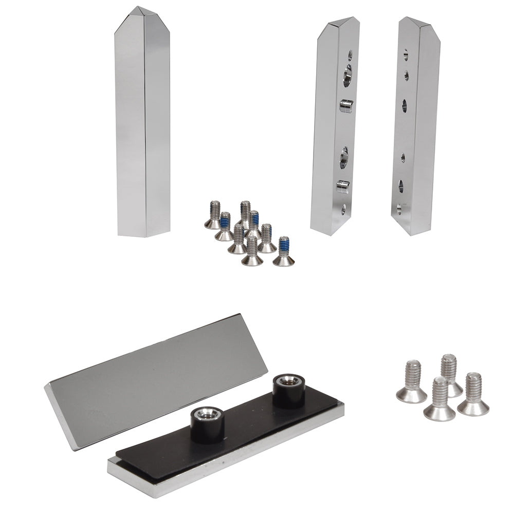 Polished Chrome Zero Hinge Accessory Kit for 90 Degrees & 45 Degrees Applications