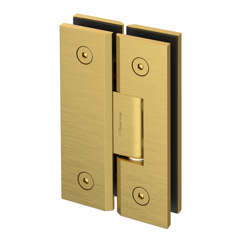 Portrait Glass to Glass Shower Screen Hinge to Suit 10mm Glass - Brushed Brass