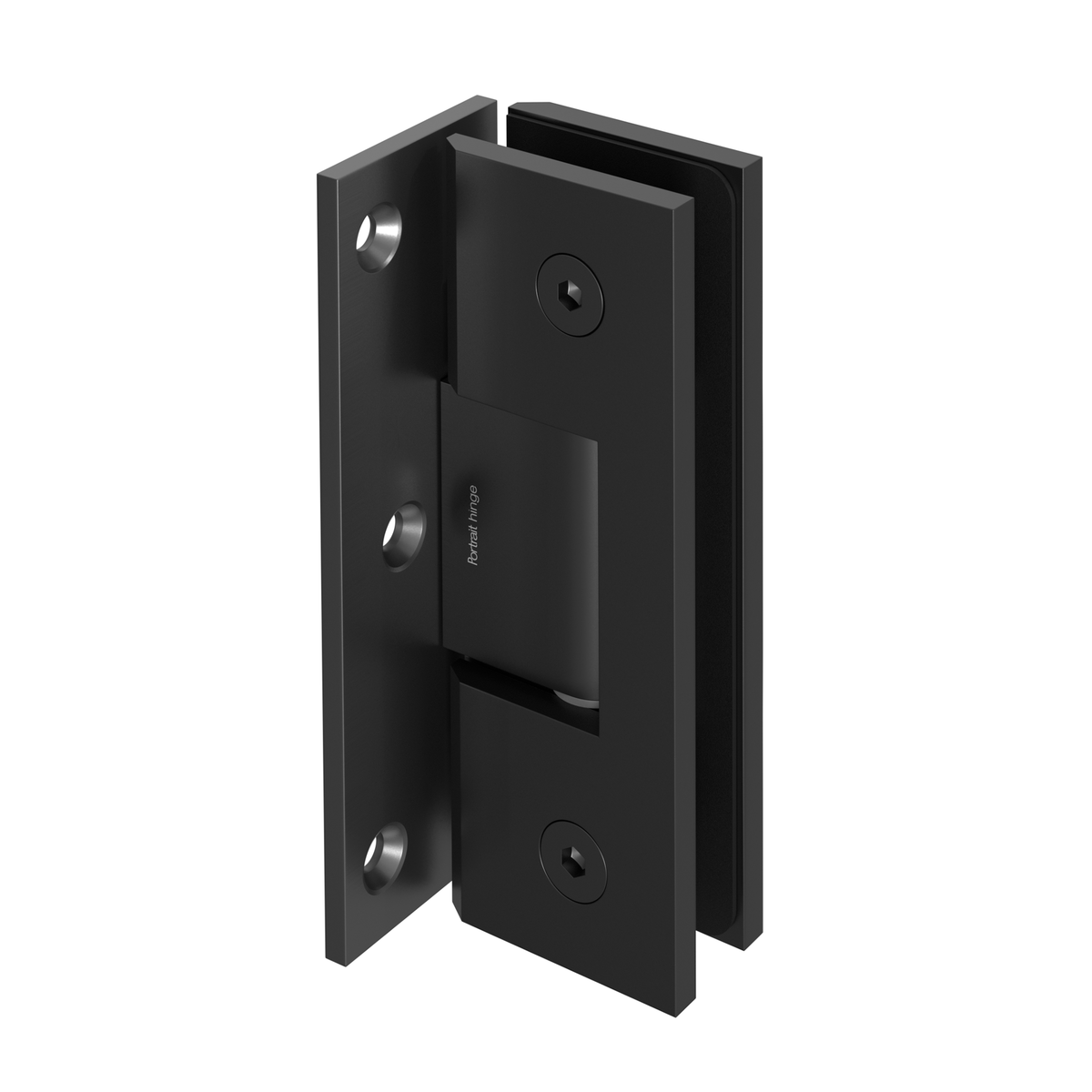 Portrait Glass to Wall Shower Screen Hinge to Suit 10mm Glass - Matt Black