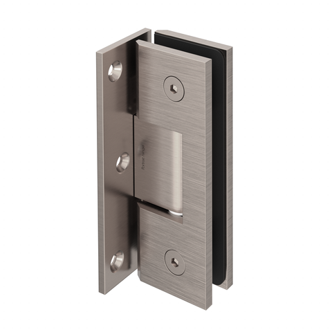 Portrait Glass to Wall Shower Screen  Hinge to Suit 10mm Glass - Brushed Nickel