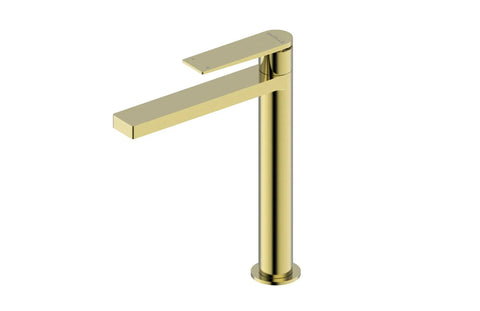 Basin Tap and Mixer Long - Brushed Brass Electro