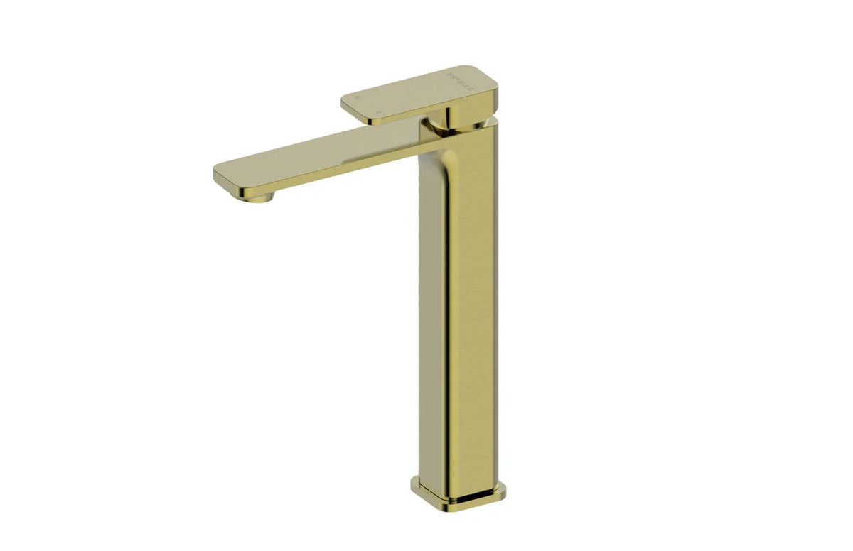 Basin Tap and Mixer Long - Rectangle - Brushed Brass Electro