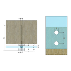 BF10003810TS – Glass Anchor 38mm Diameter x 10mm Spacer Timber Fix SSS – supplier gallery view 2
