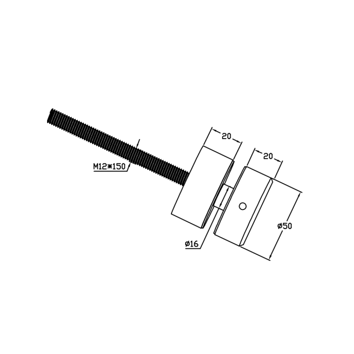 BF10005020S – Glass Anchor 50mm Diameter x 20mm Spacer SSS – supplier gallery view 3