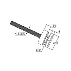 BF11503820S – Glass Anchor Slimline 38mm Diameter x 20mm Spacer SSS – supplier gallery view 3