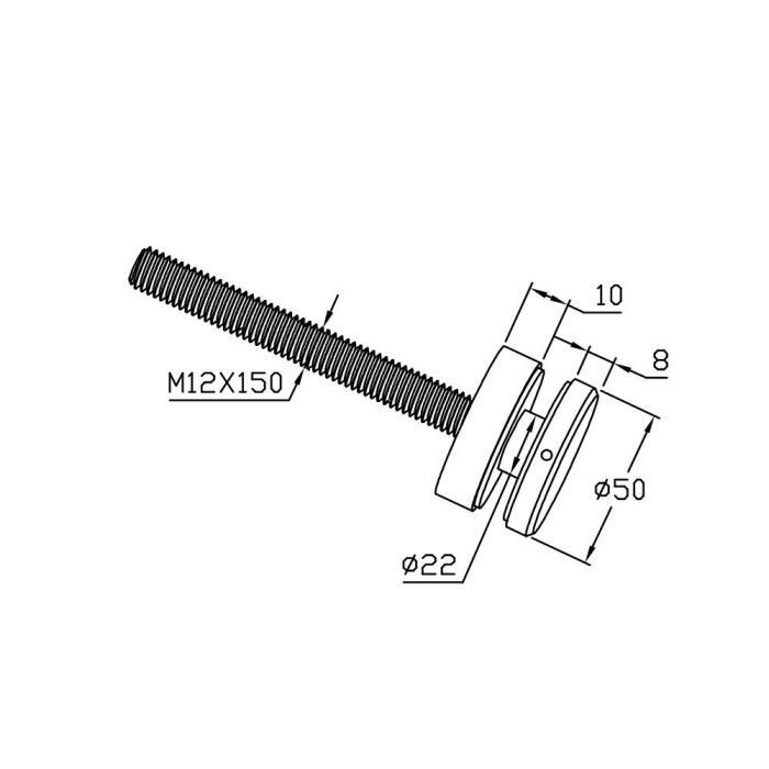 BF11505010S – Glass Anchor Slimline 50mm Diameter x 10mm Spacer SSS – supplier gallery view 3