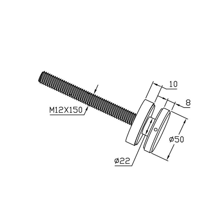 BF11505010B – Glass Anchor Slimline 50mm Diameter x 10mm Spacer BLK – supplier gallery view 3