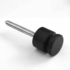 Glass Anchor Slimline 50mm Diameter x 30mm Spacer Timber Fix BLK