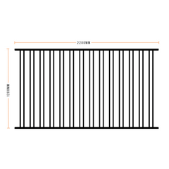 Avoca Panel - Designer Aluminium Pool Fence Panel -  2200 x 1200mm