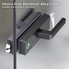 FHFEGLHDLG6A – Biometric Frameless Glass Office Door Handle Smart Lock H1 WiFi – supplier gallery view 3