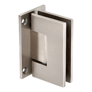 Perth Series Wall-to-Glass Shower Screen Full Back Plate Hinge - Brushed Nickel