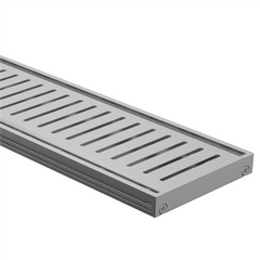 Drainlab - Linear Drain Slotted Grate - 3600mmL x 15mmH - Satin Silver