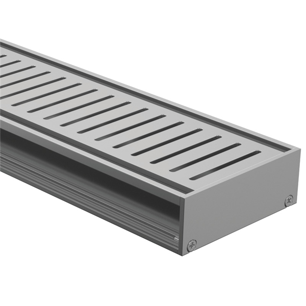 Drainlab - Linear Drain Slotted Grate - 3600mmL x 35mmH - Satin Silver