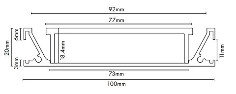 Drainlab - Linear Drain Slotted Grate - 1200mmL x 20mmH - Black