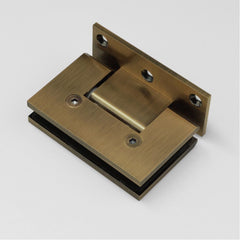 FORGE Shower Hinge Glass to Wall L-Shape 90 Degrees - Antique Brass