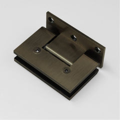FORGE Frameless Shower Hinge Glass to Wall L-Shape 90 Degrees - Dark Antique Brass