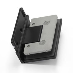 Forge Frameless Shower Hinge Heavy Duty Adjustable Glass to Wall L-Shape 90 Degrees - Black