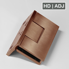 Forge Frameless Shower Hinge Heavy Duty Adjustable Glass to Wall L-Shape 90 Degrees - Brushed Rose Gold