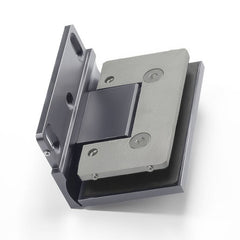 Forge Frameless Shower Hinge Heavy Duty Adjustable Glass to Wall L-Shape 90 Degrees - Gunmetal Grey
