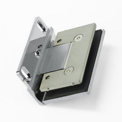 Forge Frameless Shower Hinge Heavy Duty Adjustable Glass to Wall L-Shape 90 Degrees - Satin Chrome