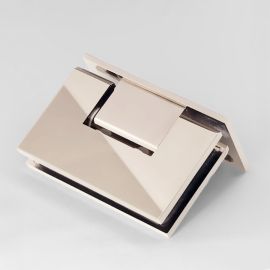 FORGE Shower Hinge Glass to Wall L-Shape 90 Degree Polished Nickel