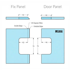 Forge Forge Frameless Shower Hinge Heavy Duty Adjustable Glass to Glass 135 Degrees - Dark Antique Brass
