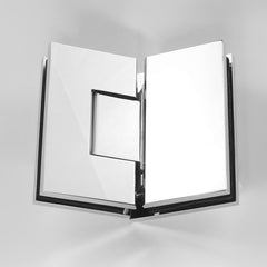 Forge Frameless Shower Hinge Heavy Duty Adjustable Glass to Glass 135 Degrees - Chrome