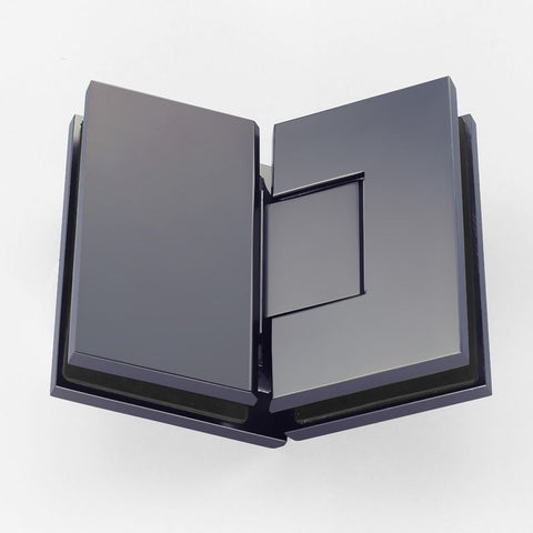 Forge Frameless Shower Hinge Heavy Duty Adjustable Glass to Glass 135 Degrees - Gunmetal Grey