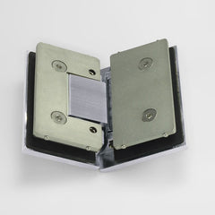 Forge Frameless Shower Hinge Heavy Duty Adjustable Glass to Glass 135 Degrees - Satin Chrome