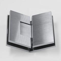 Forge Frameless Shower Hinge Heavy Duty Adjustable Glass to Glass 135 Degrees - Satin Chrome