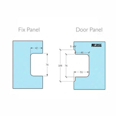 Forge Frameless Shower Hinge Heavy Duty Adjustable Glass to Glass 90 Degrees - Antique Brass