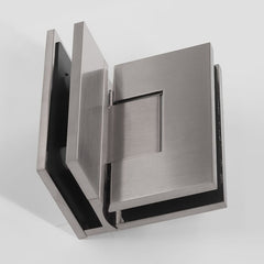 Forge Frameless Shower Hinge Heavy Duty Adjustable Glass to Glass 90 Degrees - Brushed Nickel