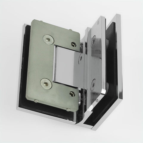 Forge Frameless Shower Hinge Heavy Duty Adjustable Glass to Glass 90 Degrees - Chrome