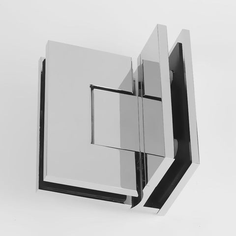 Forge Frameless Shower Hinge Heavy Duty Adjustable Glass to Glass 90 Degrees - Chrome