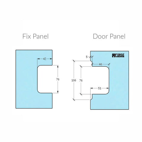 Forge Frameless Shower Hinge Heavy Duty Adjustable Glass to Glass 90 Degrees - Chrome
