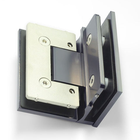 Forge Frameless Shower Hinge Heavy Duty Adjustable Glass to Glass 90 Degrees - Gunmetal Grey